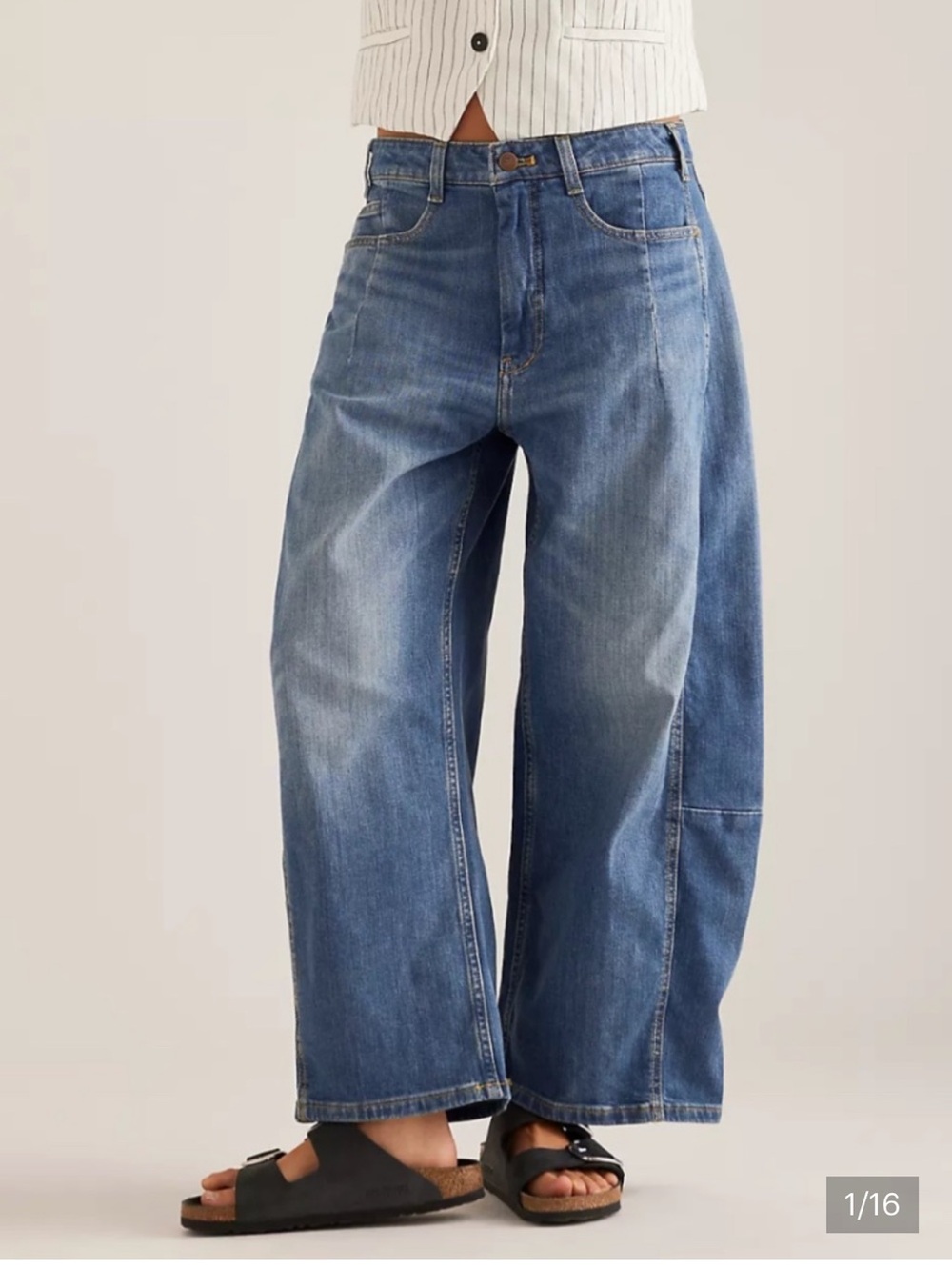 Pilcro Anthropologie Kenna Mid Rise Barrel Light Blue Denim Jeans 32